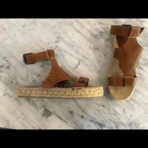 Women’s leather gladiator style espadrilles